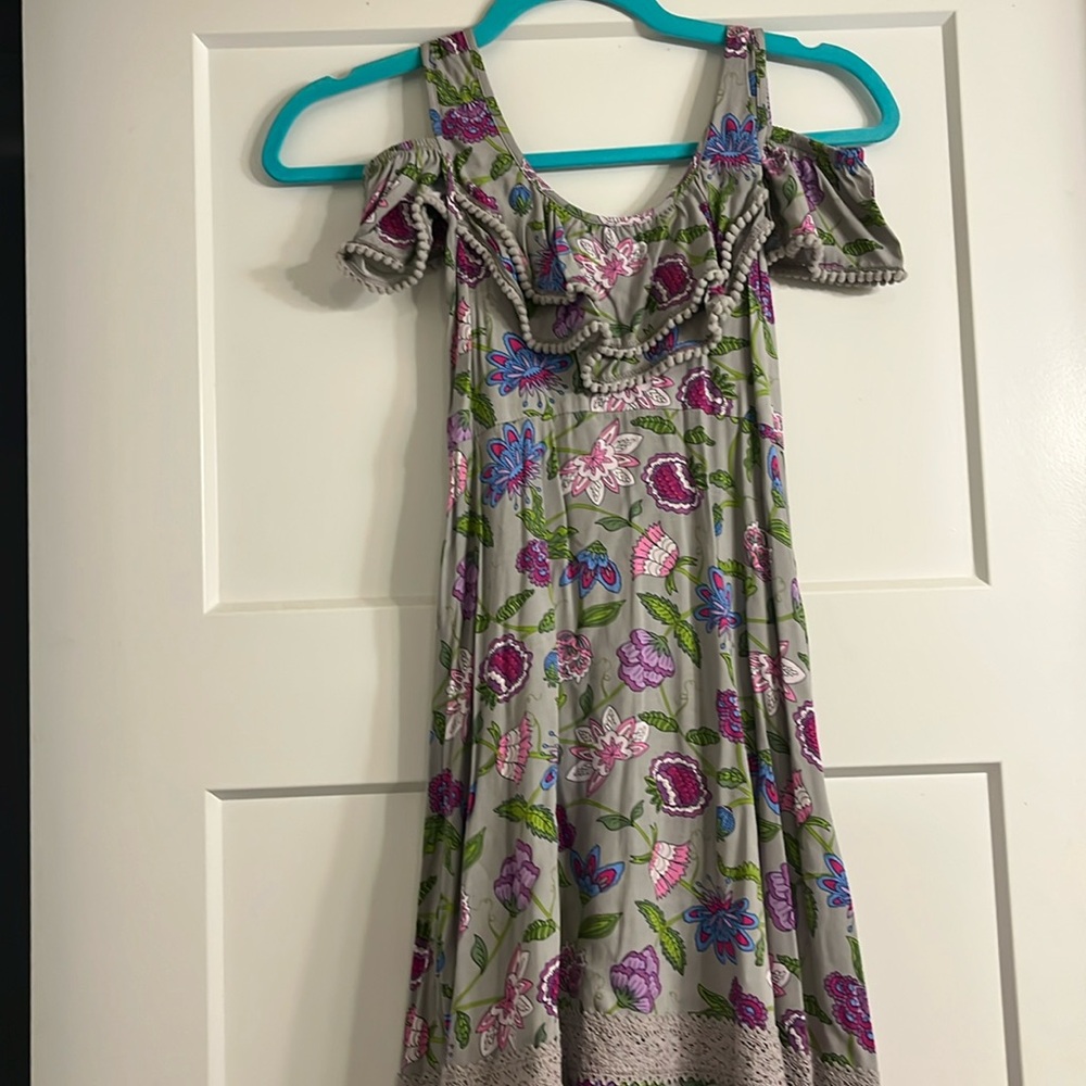 Matilda Jane Grey Floral Dress. Girls Size 10. Gently Used